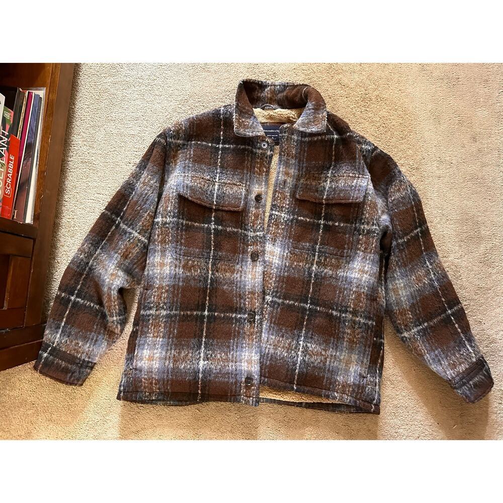 Abercrombie and Fitch Men's Plaid Fleece Lined Jacket Size XL